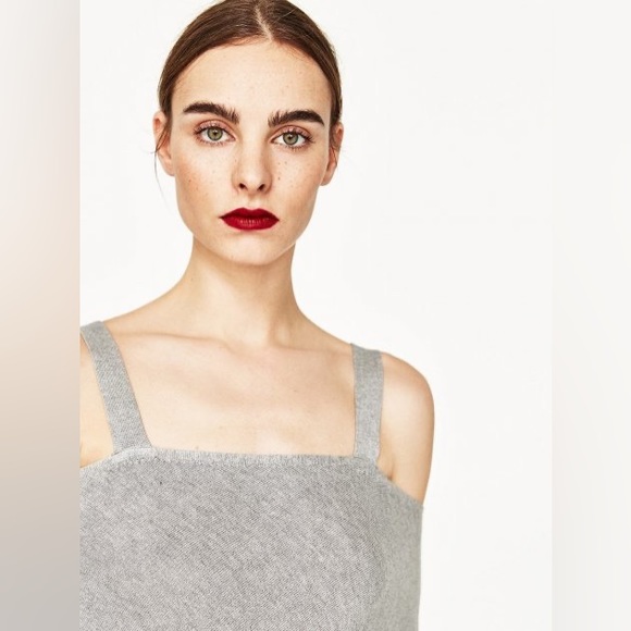 *SOLD* Zara Knitwear Collection Cold Shoulder Dolman Asymmetric Sweater Sz M NEW - Picture 6 of 12